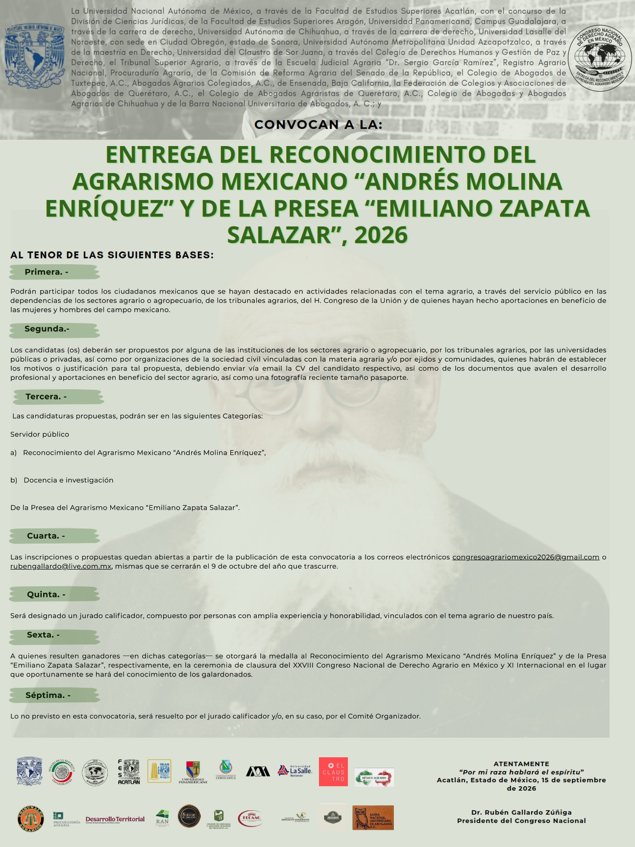 Cartel del programa del Congreso Agrario
