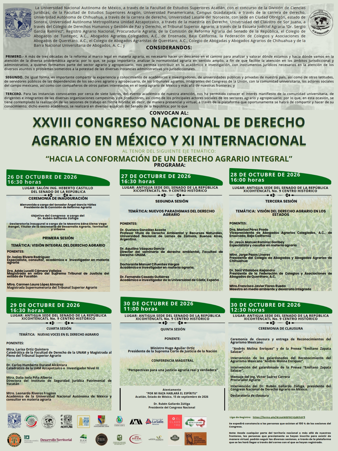 Cartel de invitación al Congreso Agrario